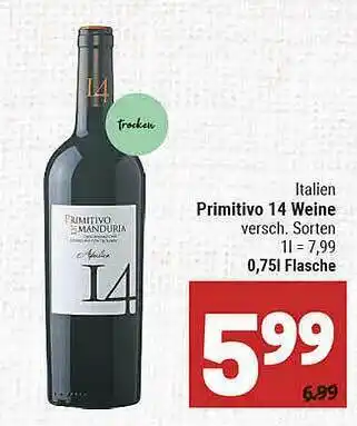 Marktkauf Primitivo 14 Weine Angebot