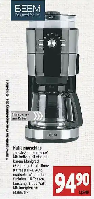 Marktkauf Beem Kaffeemaschine „fresh-aroma-intense” Angebot