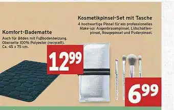 Marktkauf Komfort-badematte Oder Kosmetikpinsel-set Mit Tasche Angebot