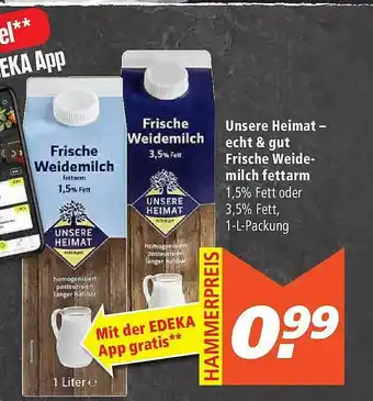 Marktkauf Unsere Heimat Frische Weidemilch Fettarm Angebot