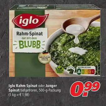 Marktkauf Iglo Rahm Spinat Oder Junger Spinat Angebot