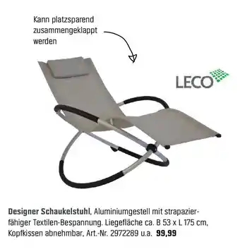 OBI Leco Designer Schaukelstuhl Angebot