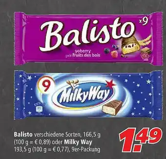 Marktkauf Balisto Oder Milky Way Angebot