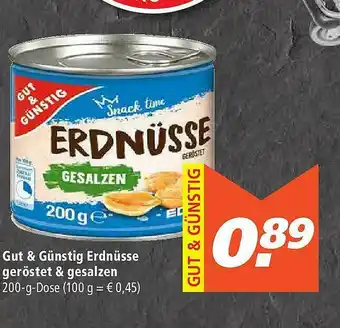 Marktkauf Gut & Günstig Erdnüsse Geröstet & Gesalzen Angebot