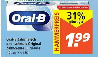 Marktkauf Oral-b Zahnfleisch Und -schmelz Original Zahncreme Angebot