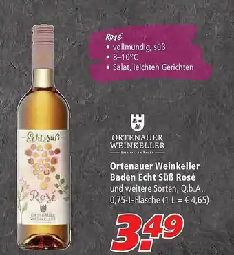 Marktkauf Ortenauer Weinkeller Baden Echt Süß Rosé Angebot