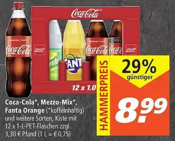 Marktkauf Coca-cola, Fanta Orange, Mezzo Mix Angebot