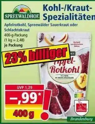 Norma Spreewaldhof. Kohl- Kraut-spezialitäten Angebot