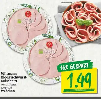 NP Discount Wiltmann Bio-frischwurst-aufschnitt Angebot