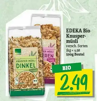 NP Discount Edeka Bio Knusper Müsli Angebot