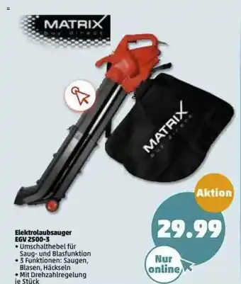 PENNY Matrix Elektrolaubsauger EGV 2500-3 Angebot