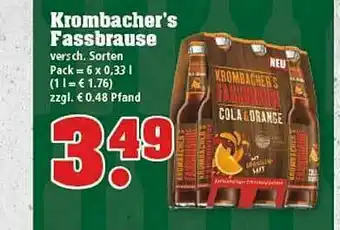 trinkgut Krombacher's Fassbrause Angebot