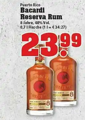 trinkgut Bacardi Reserva Rum Angebot