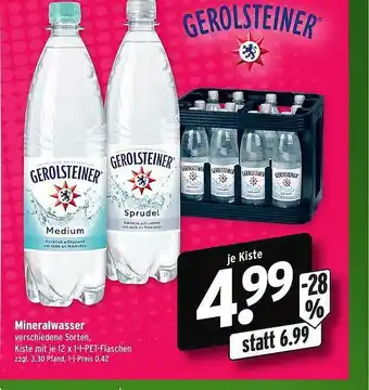 Wasgau Gerolsteiner Mineralwasser Angebot