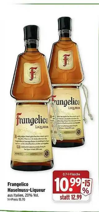 Wasgau Frangelico Haselnuss-liqueur Angebot