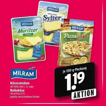 Wasgau Milram Käsescheiben Oder Reibekäse Angebot