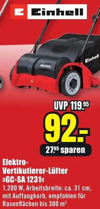 B1 Discount Baumarkt Einhell Elektro Vertikutierer-Lüfter GC-SA 1231 Angebot