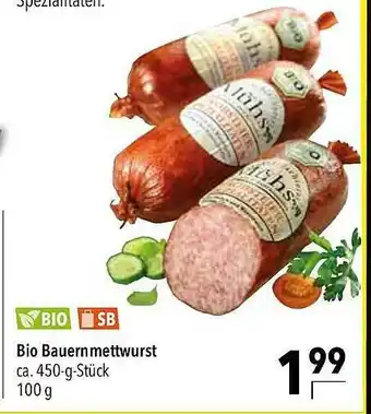 CITTI Markt Bio Bauernmettwurst Angebot