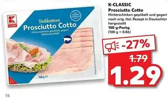 Kaufland K-classic Prosciutto Cotto Angebot