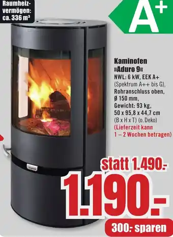 B1 Discount Baumarkt Kaminofen Aduro 9 Angebot