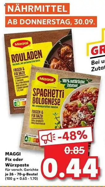 Kaufland Maggi Fix Oder Würzpastete Angebot