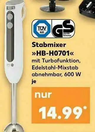 Kaufland Stabmixer Hb-h0701 Angebot