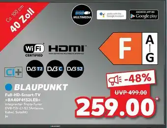 Kaufland Blaupunkt Full-hd-smart-tv „ba40f4132leb” Angebot