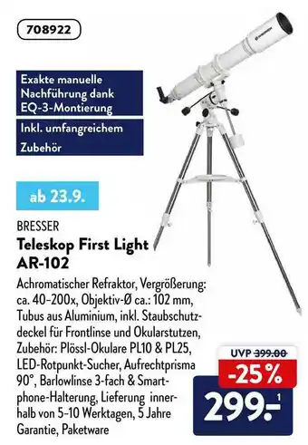 Aldi Nord Bresser Teleskop First Light Angebot