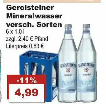 Bilgro Gerolsteiner Mineralwasser Angebot