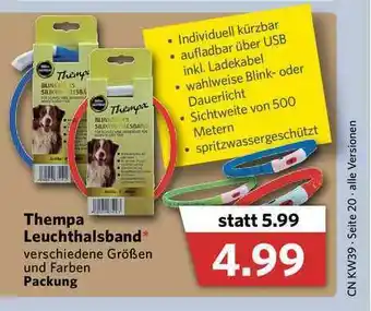 Combi Thempa Leuchthalsband Angebot