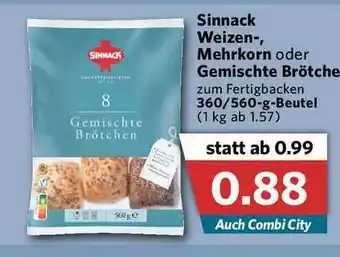 Combi Sinnack Weizen-, Mehrkorn Oder Gemischte Brötchen Angebot