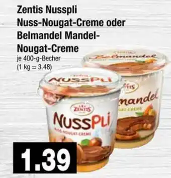 Edeka Zentis Nusspli Nuss-nougat-creme Oder Belmandel Mandel Nougat-creme Angebot