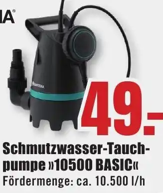 B1 Discount Baumarkt GARDENA Schmutzwasser-Tauchpumpe 10500 BASIC Angebot