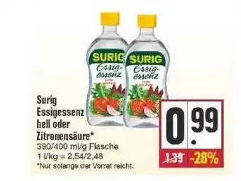 Edeka Surig Essigessenz Hell Oder Zitronensäure* Angebot