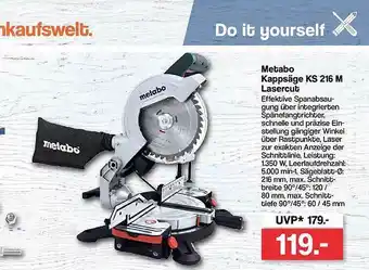 Famila Nord West Metabo Kappsäge Ks216m Lasercut Angebot