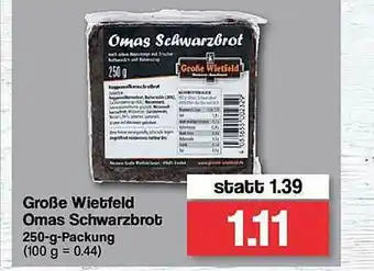 Famila Nord West Große Wietfeld Omas Schwarzbrot Angebot