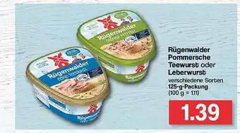 Famila Nord West Rügenwalder Mühle Pommersche Teewurst Oder Leberwurst Angebot