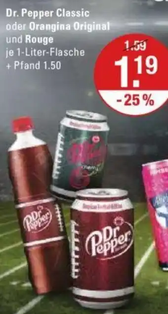 V Markt Dr. Pepper Classic oder Orangina Original und Rouge 1 Liter Angebot