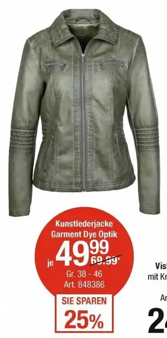 AWG Mode Kunstlederjacke Garment Dye Optik Angebot