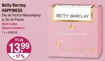 V Markt Betty Barclay HAPPINESS 20 ml Flacon Angebot