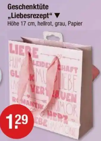 V Markt Geschenktüte ,,Liebesrezept" Angebot