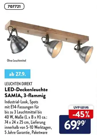 Aldi Nord Leuchten Direkt LED Deckenleuchte Samia, 3 flammig Angebot