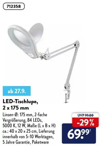 Aldi Nord LED Tischlupe, 2 x 175 mm Angebot