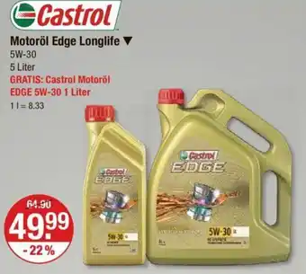 V Markt Castrol Motoröl Edge Longlife 5 Liter Angebot