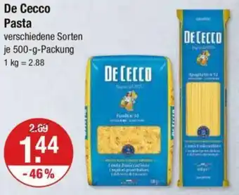 V Markt De Cecco Pasta 500 g Packung Angebot