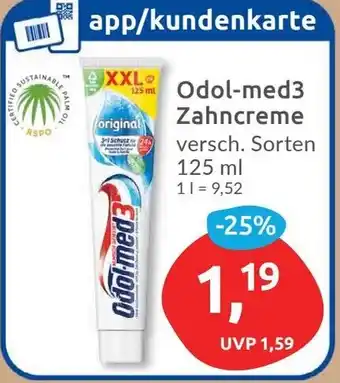 Budni Odol-med3 Zahncreme 125 ml Angebot