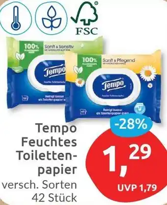 Budni Tempo Feuchtes Toilettenpapier 42 Stück Angebot