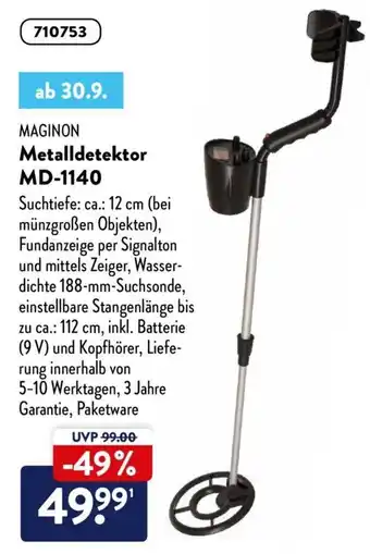 Aldi Nord Maginon Metalldetektor MD 1140 Angebot