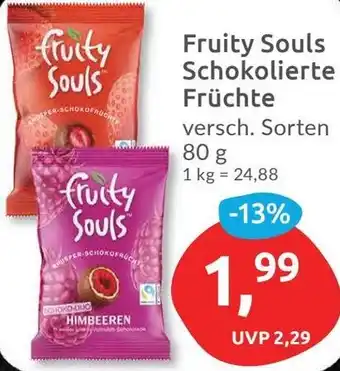 Budni Fruity Souls Schokolierte Früchte 80 g Angebot