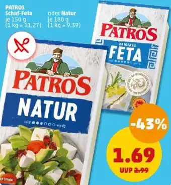 PENNY PATROS Schaf-Feta 150 g oder Natur 180 g Angebot